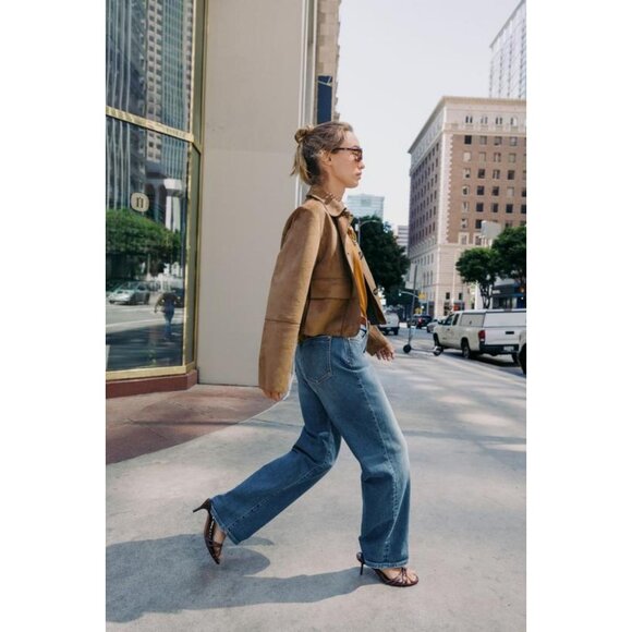 ZARA FAUX SUEDE CROPPED JACKET - Picture 4 of 9